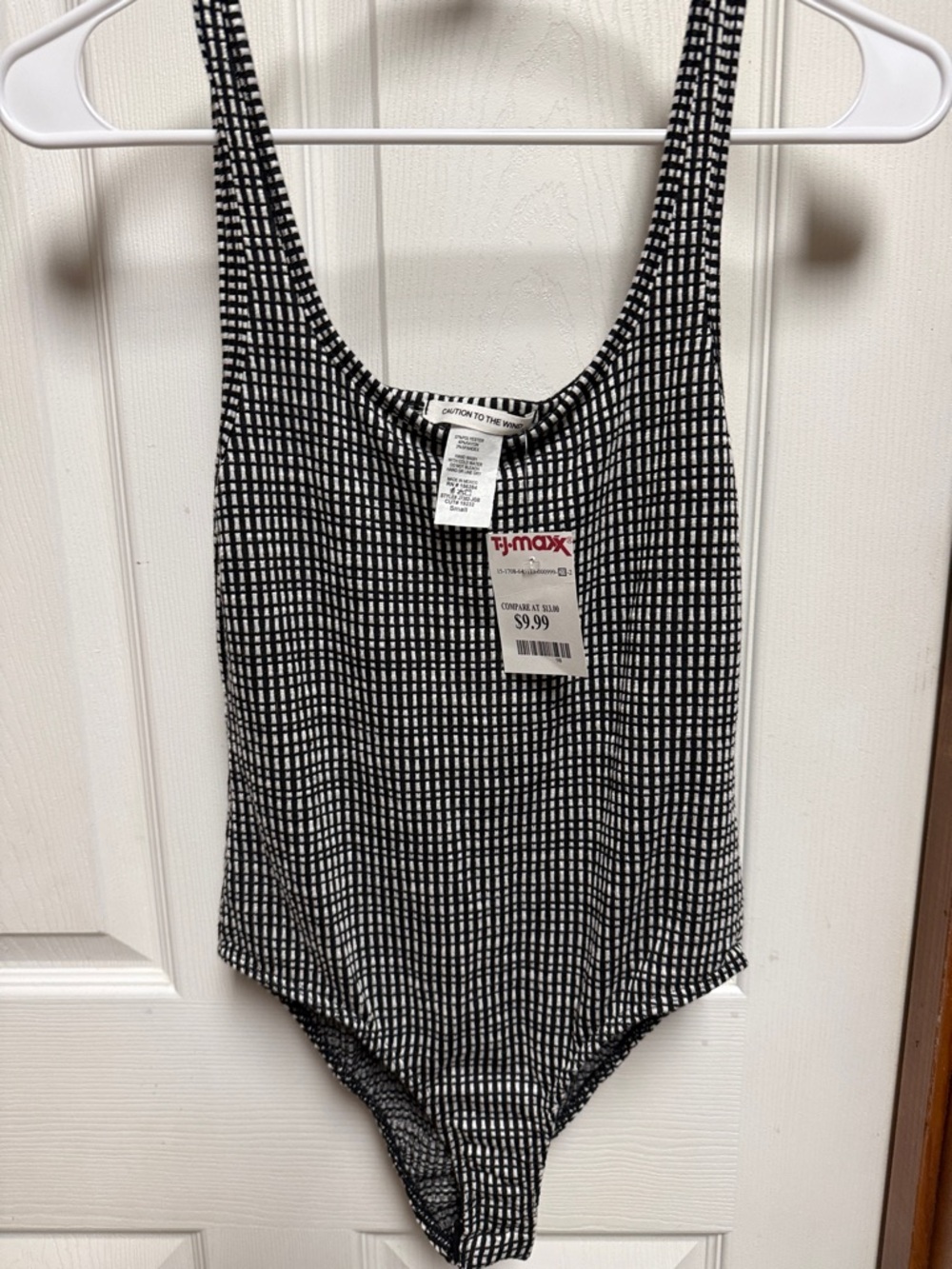 NWT Black & White Grid One-Piece Bodysuit